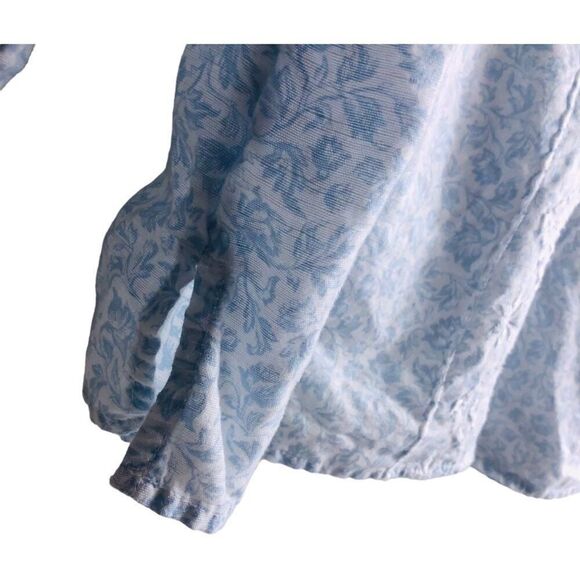 JOIE Linen Blend Floral Peasant Embroidered Tassel Blouse - Picture 6 of 8